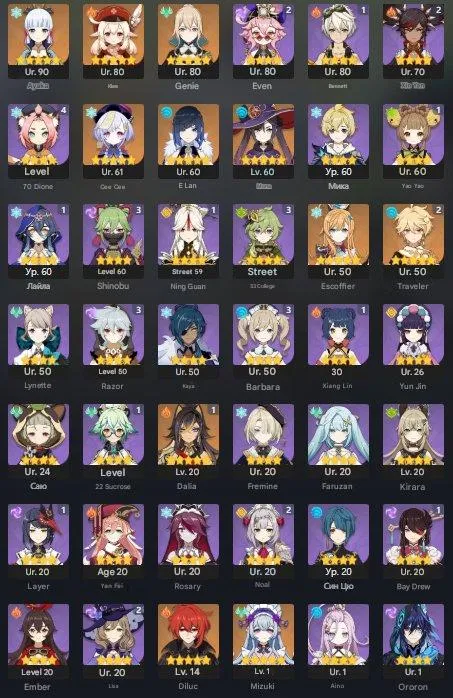 GI1530 Ayaka Escoffier team with signature sword, Eula, Neuvillette, Nilou, Kazuha and Klee 